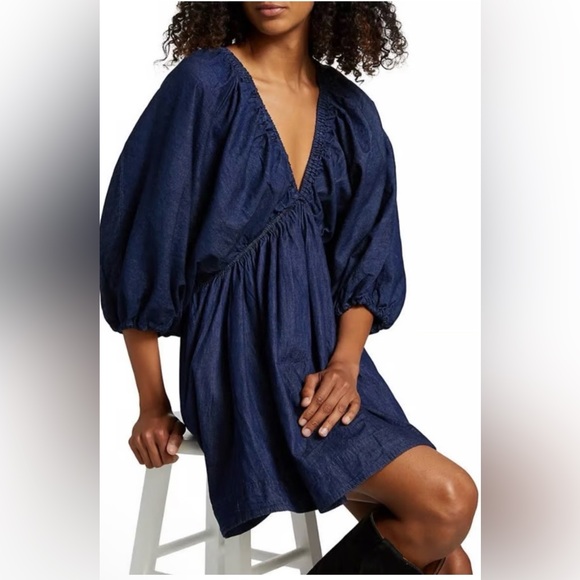 #831 Free People Portia Denim Dress Medium - Picture 2 of 7